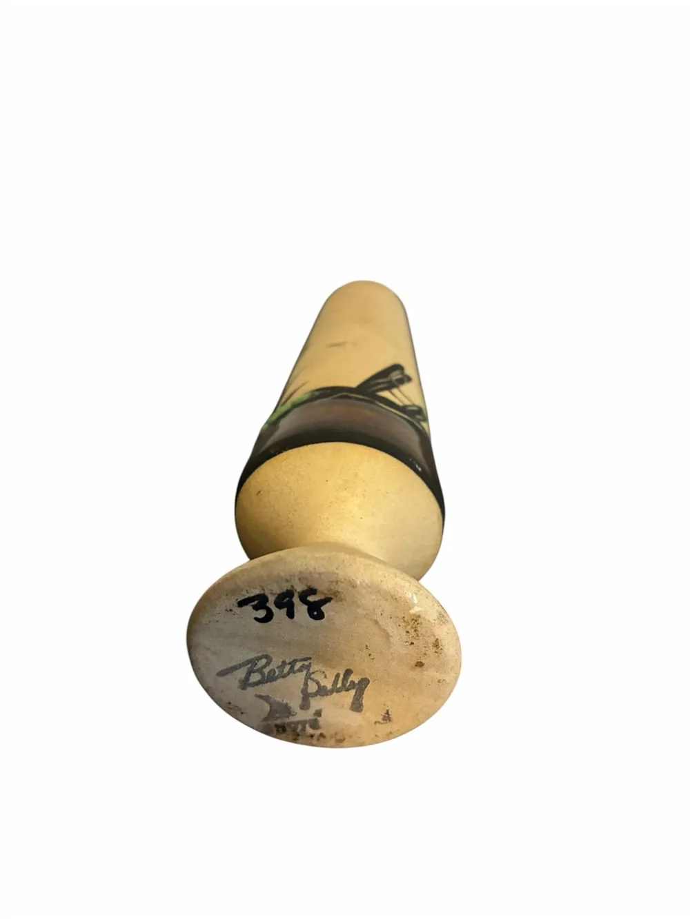 Betty Sally Signed Studio Pottery Desert Saguaro Cactus Ceramic Bud Vase Tan